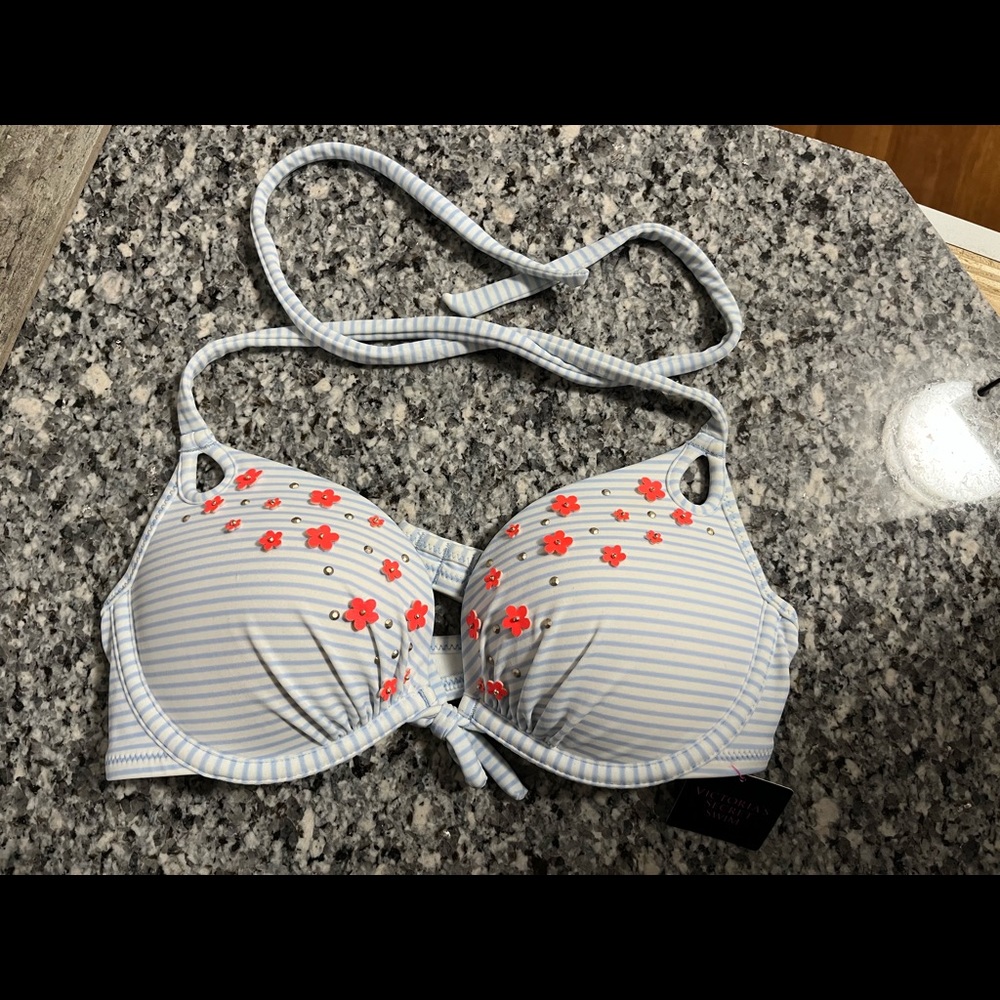 NWT Victoria’s Secret Nautical Triangle Push-Up Bikini Top